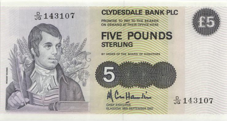 Schottland / Scotland P.218c 5 Pounds Sterling 1.12.1997 (1) 