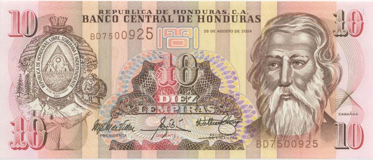 Honduras P.086c 10 Lempiras 2004 (1) 