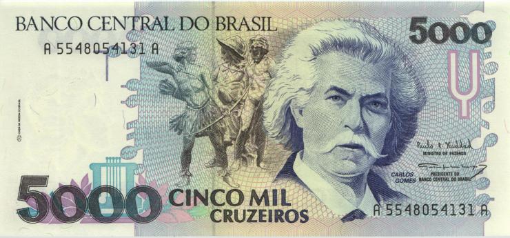 Brasilien / Brazil P.232c 5000 Cruzeiros (1990-93) (1) 