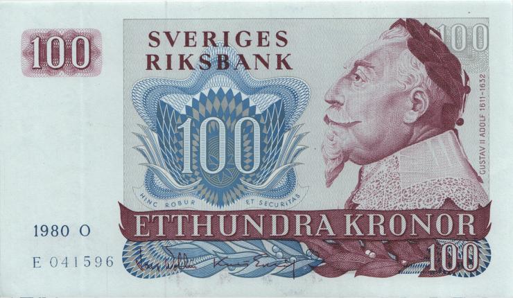 Schweden / Sweden P.54c 100 Kronen 1980 (1) 