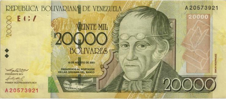 Venezuela P.086a 20.000 Bolivares 2001 (2) 