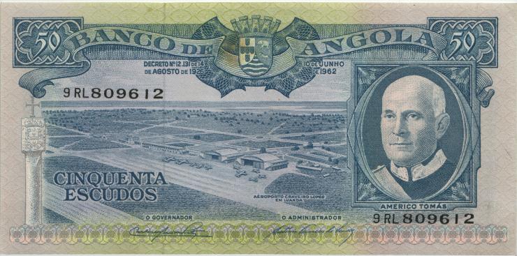 Angola P.093 50 Escudos 1962 (2) 