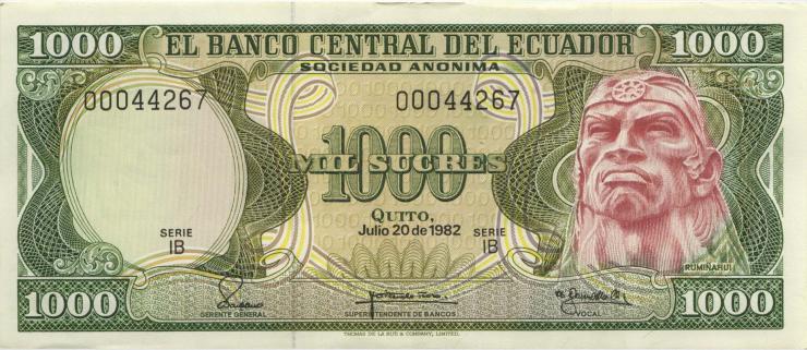Ecuador P.120b 1000 Sucres 1982 (2) 
