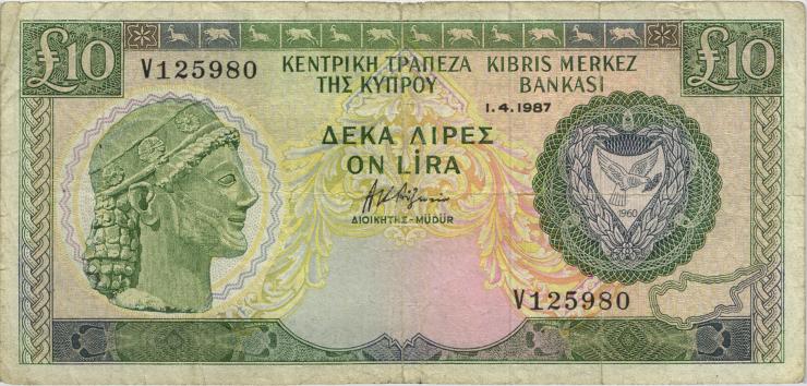 Zypern / Cyprus P.51 10 Pounds 1987 (4) 
