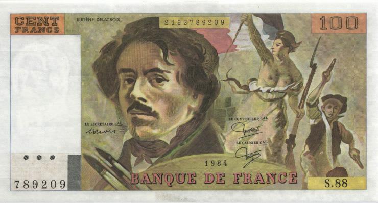 Frankreich / France P.154b 100 Francs 1984 (1) 