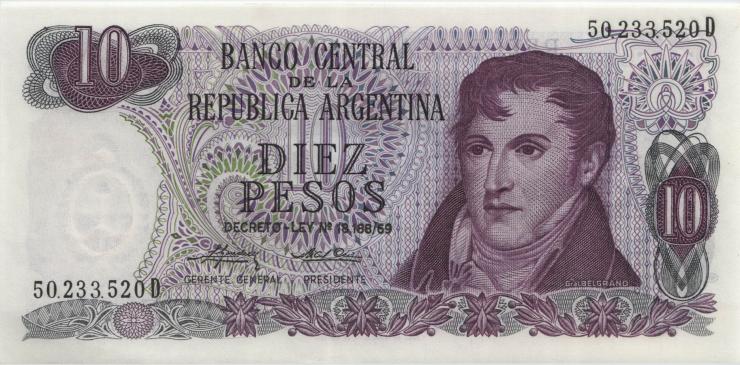 Argentinien / Argentina P.295 10 Pesos (1974-76) (1) U.2 
