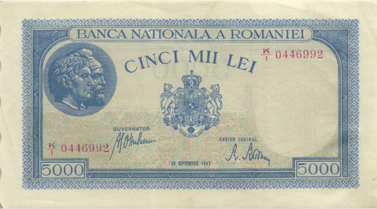 Rumänien / Romania P.055 5.000 Lei 28.9.1943 (2) 