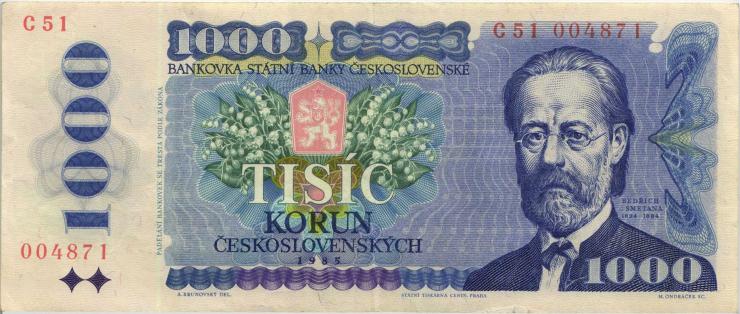 Tschechoslowakei / Czechoslovakia P.098a 1000 Kronen 1985 C (2) 