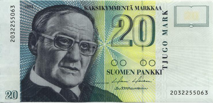 Finnland / Finland P.122 20 Markkaa 1993 (2) 