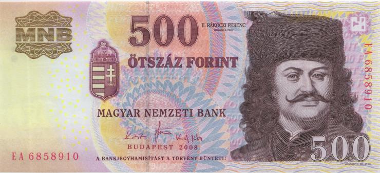 Ungarn / Hungary P.196b 500 Forint 2008 (1) 