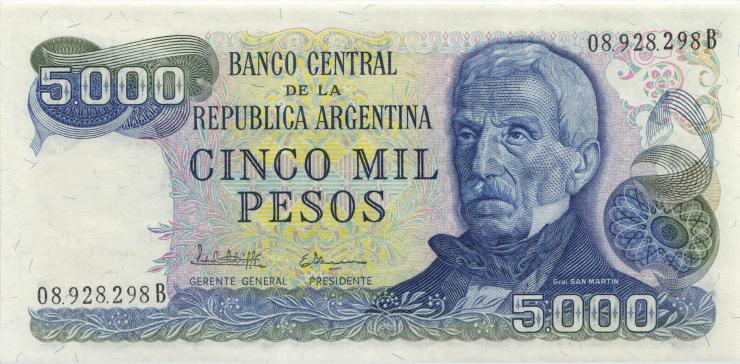 Argentinien / Argentina P.305b 5000 Pesos (1977-83) (1) U.2 