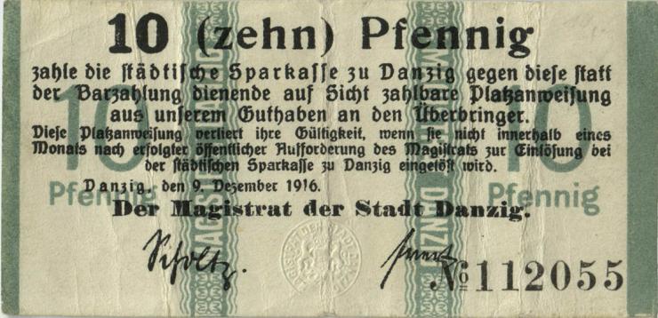 R.784a: Danzig 10 Pfennig 1916 (3) 
