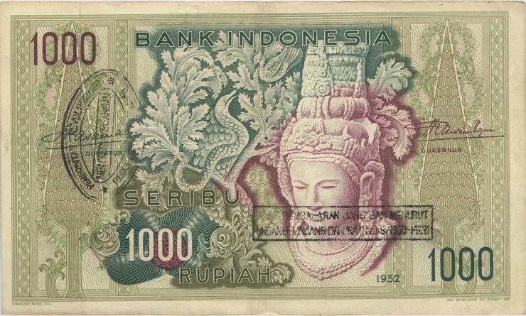 Indonesien / Indonesia P.048 1000 Rupien 1952 mit Stempel (3) 
