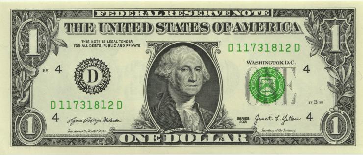 USA / United States P.549 1 Dollar 2021 (1) D 