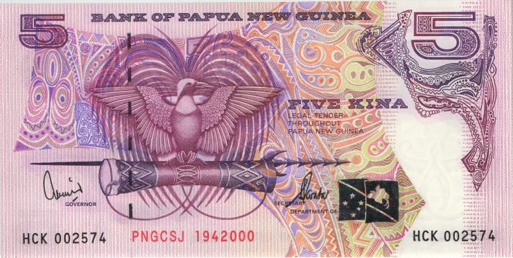 Papua-Neuguinea / Papua New Guinea P.20 5 Kina 2000 (1) 