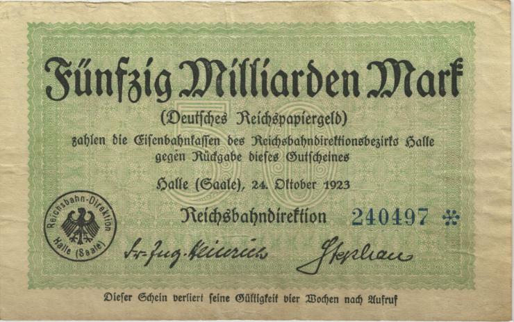 PS1247 Reichsbahn Halle 50 Milliarden Mark 1923 (3) 