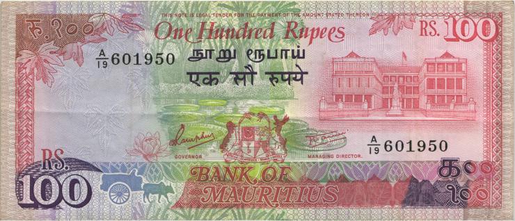 Mauritius P.38 100 Rupien (1986) (3) 