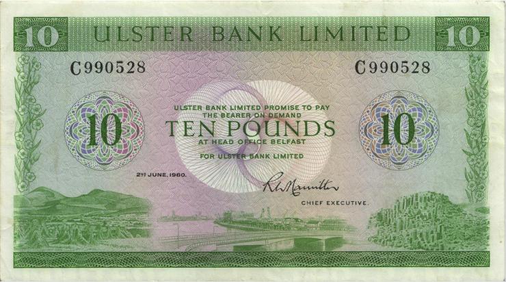 Nordirland / Northern Ireland P.327b 10 Pounds 1980 (2) 