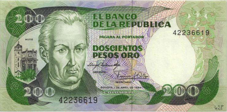 Kolumbien / Colombia P.428 200 Peso Oro 1983 (1) 