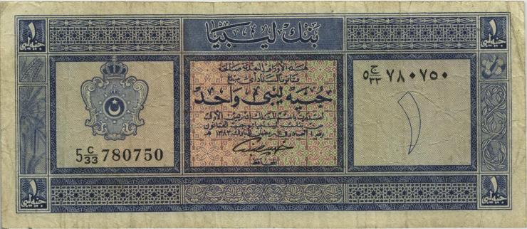 Libyen / Libya P.30 1 Libyan Pound L. 1963 (3-) 