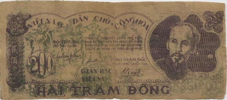 Vietnam / Viet Nam P.034b 200 Dong 1950 (3-) 