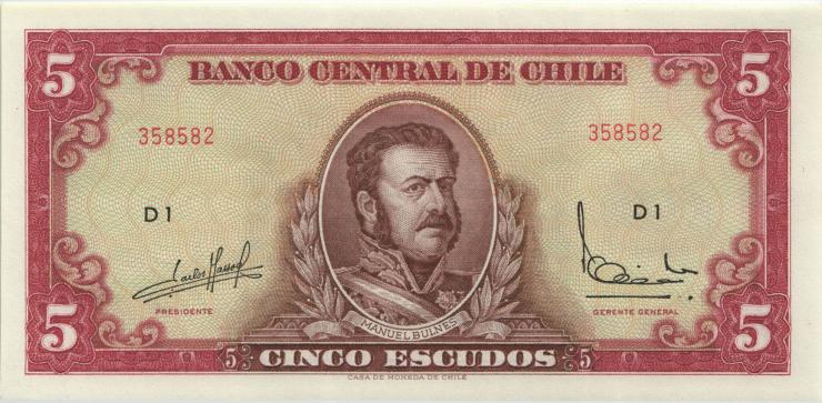 Chile P.138 5 Escudos (1964) (1) U.5 
