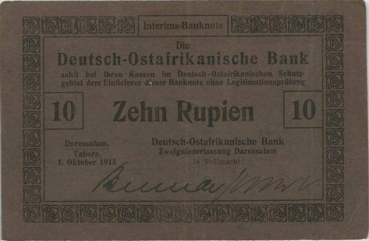 R.912a: Deutsch-Ostafrika 10 Rupien 1915 (2) 