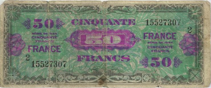 Frankreich / France P.122b 50 Francs 1944 (4) 
