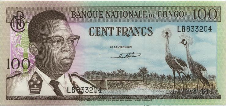 Kongo / Congo P.006 100 Francs 1964 (2) 