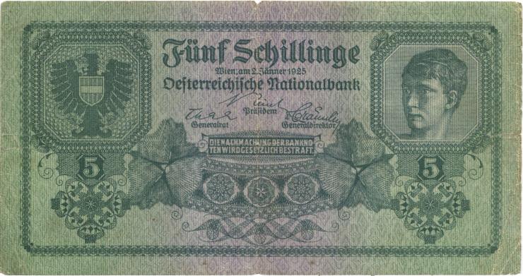 Österreich / Austria P.088 5 Schillinge 1925 (4) 