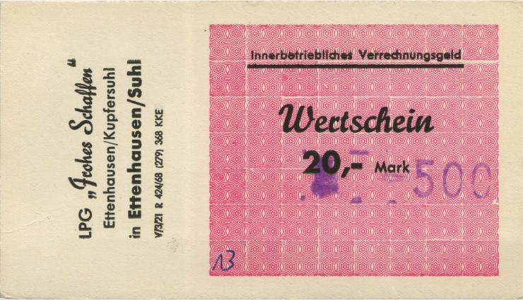 L.027.6 LPG Ettenhausen/Kupfersuhl "Frohes Schaffen" 20 Mark (1) 