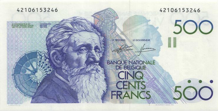 Belgien / Belgium P.143 500 Francs (1982-98) U.5 (1) 