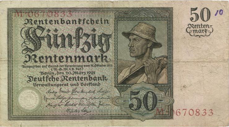 R.162: 50 Rentenmark 1925 (4) M 