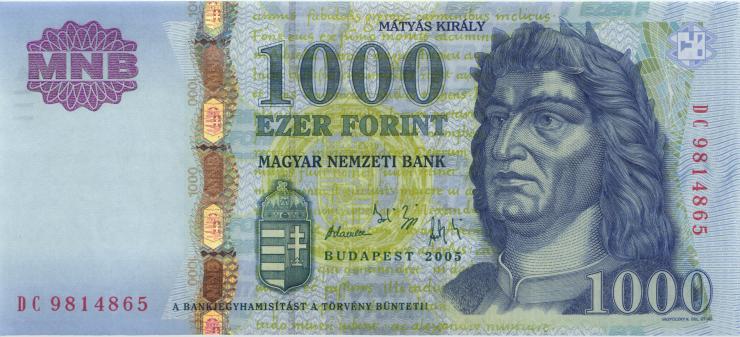 Ungarn / Hungary P.195a 1.000 Forint 2005 (1) 