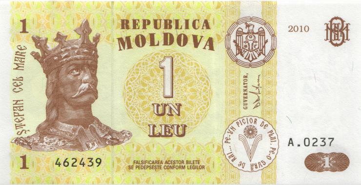 Moldawien / Moldova P.08h 1 Leu 2010 (1) 