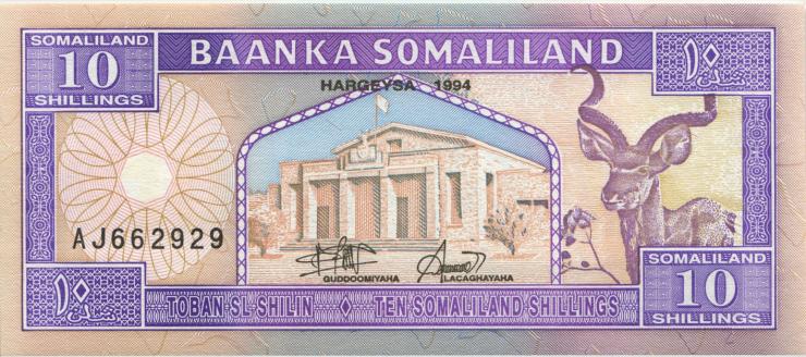 Somaliland P.02a 10 Shillings 1994 (1) 