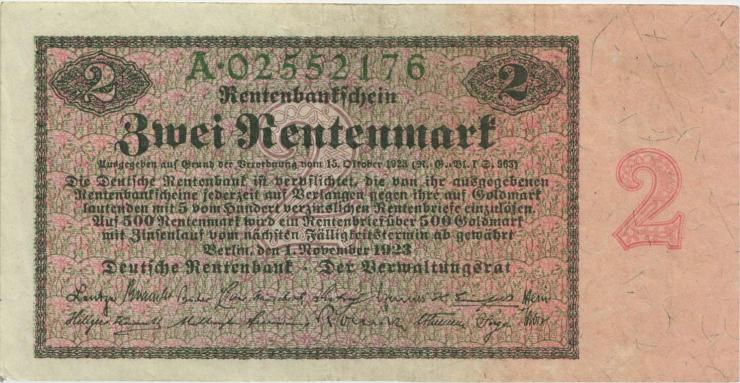R.155: 2 Rentenmark 1923 (3) Serie A 
