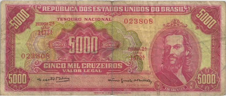 Brasilien / Brazil P.182c 5.000 Cruzeiros (1964) (4) 