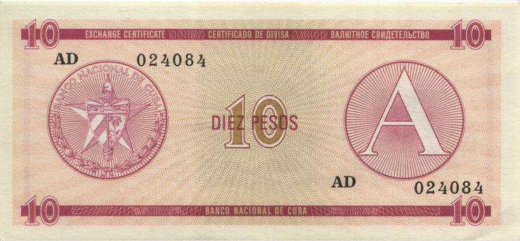 Kuba / Cuba P.FX04 10 Pesos (1985) Exchange Certificate (1-) 