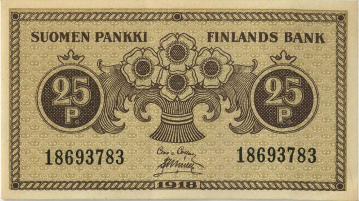 Finnland / Finland P.033 25 Pennia 1918 (2+) 