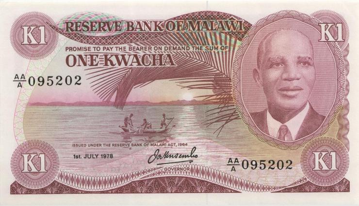 Malawi P.14b 1 Kwacha 1978 (1) 