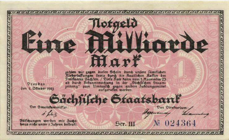 SAX 35: 1 Milliarde Mark 1923 (1/1-) 