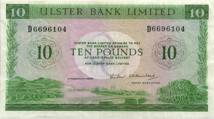 Nordirland / Northern Ireland P.327c 10 Pounds 1988 (3) 