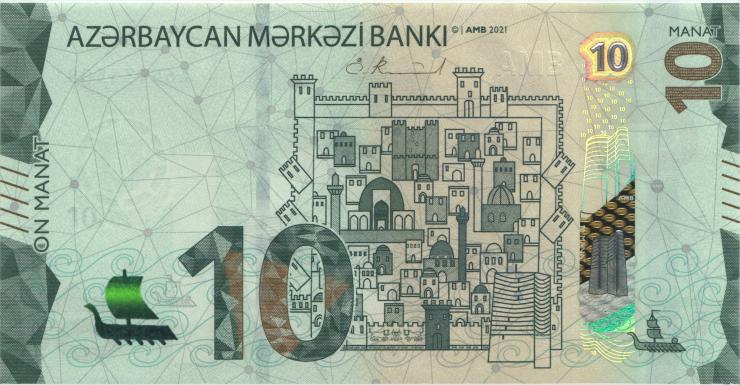 Aserbaidschan / Azerbaijan P.40 10 Manat 2021 (1) 