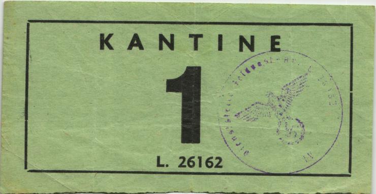 Drittes Reich Dienstelle Feldpost Kantinengeld (3) 