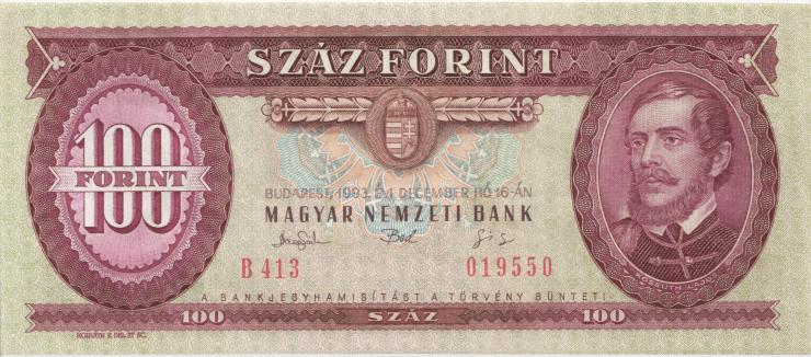 Ungarn / Hungary P.174b 100 Forint 1993 (1/1-) 