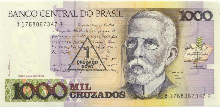 Brasilien / Brazil P.216b 1 Cruzado Novo (1989) (1) 