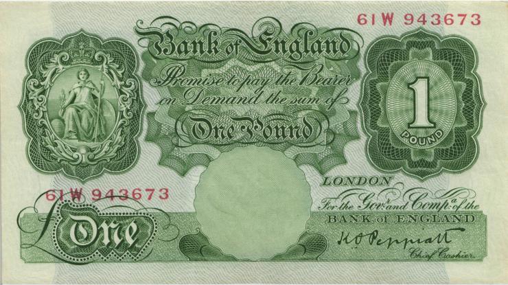 Großbritannien / Great Britain P.363c 1 Pound (1934-1939) (2+) 