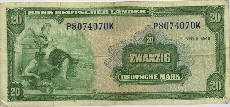R.260 20 DM 1949 Bank Deutscher Länder  (3) P/K 