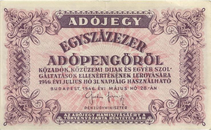 Ungarn / Hungary P.143c 10.000 Adopengö 1946 (2) 